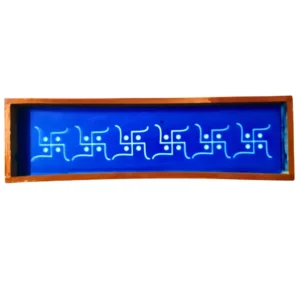 Swastik border wooden rangoli stencil 17x5 inches