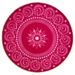 Decorative Round Metal Rangoli Stencil – 16 Inch