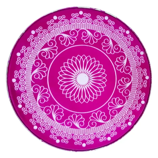 Large round 20 inch metal rangoli stencil for festive decor