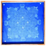Reusable wooden rangoli stencil 16x16 inches kolam design