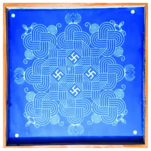 Reusable wooden rangoli stencil 16x16 inches kolam design