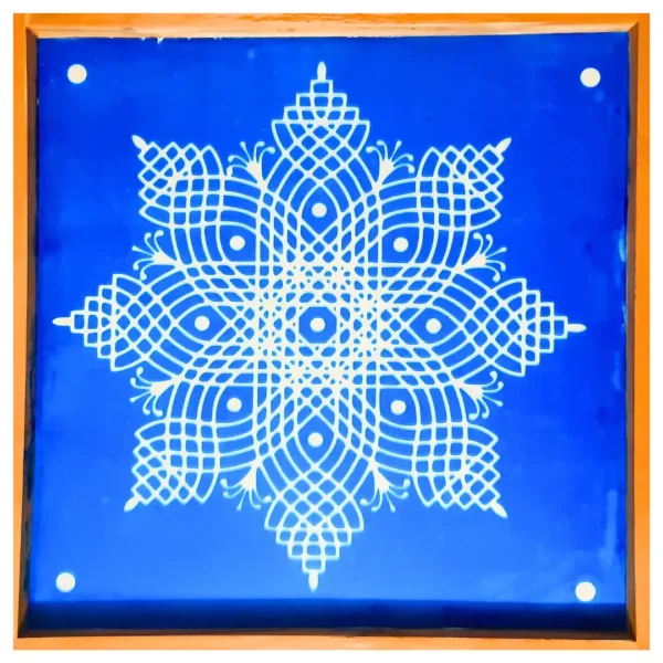 Wooden rangoli stencil for kolam design 16x16 inches