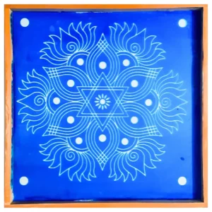 kolam rangoli design wooden stencil 16x16 inches for festive decor