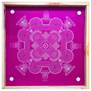 Kolam Rangoli Stencil Wooden Design 20x20 Inches