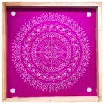 kolam rangoli design stencil wooden 20x20 inch design