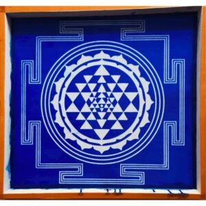 Sri Yantra Wooden Rangoli Stencil – 16x16 Inch Reusable Mandala Floor Design for Diwali & Pooja Decor