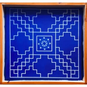 Sarvabhotra Mandala Yantra Wooden Rangoli Stencil | 16x16 Inch Reusable Floor Art Template for Diwali, Pooja & Home Decor | Kolam Design